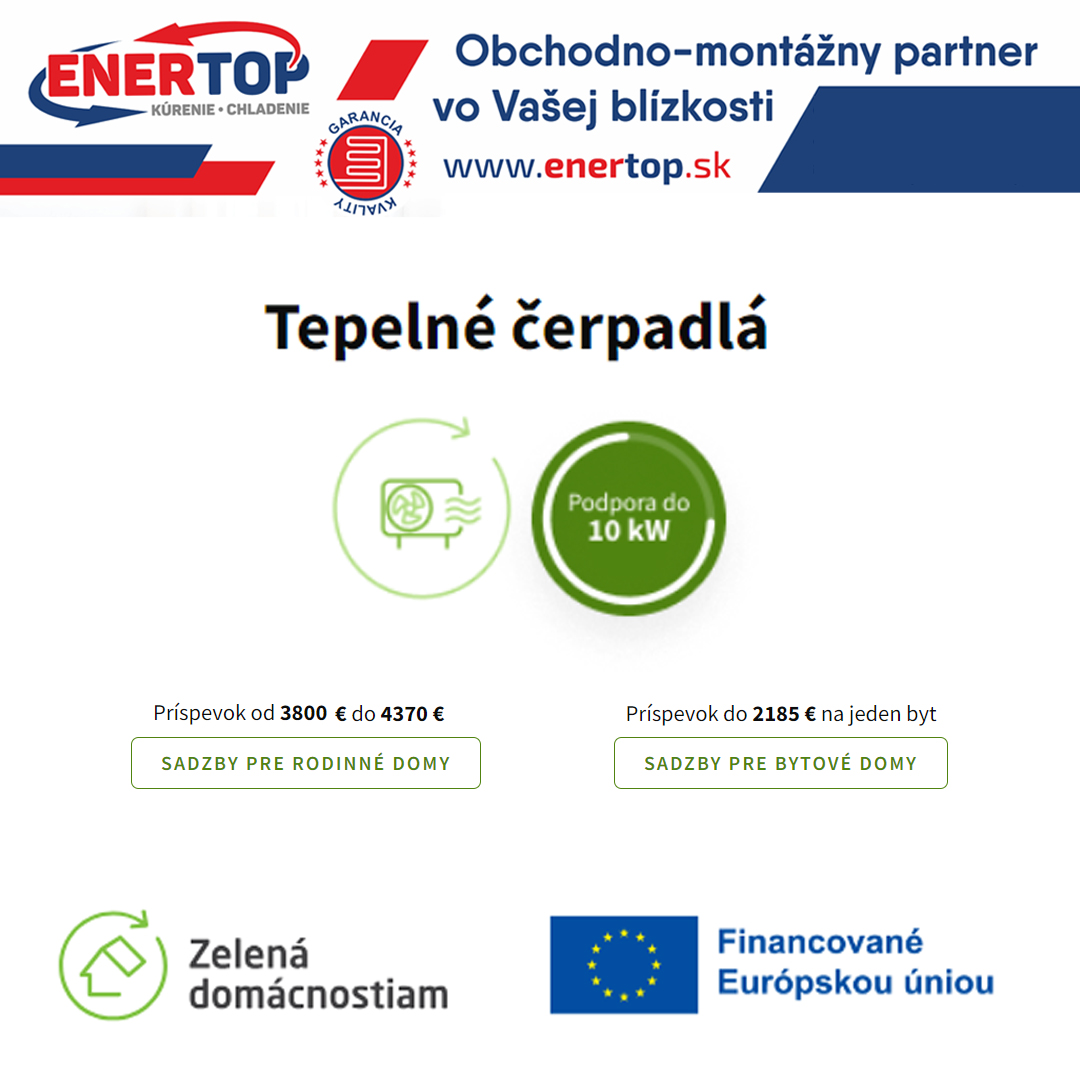 dotacie na tepelné čerpadlo enertop